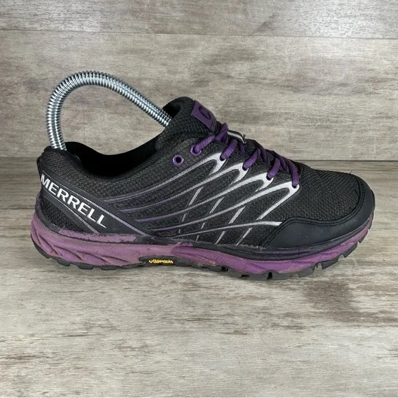 Merrell Barefoot Run Bare Access Trail Running Sneakers Black Purple Women